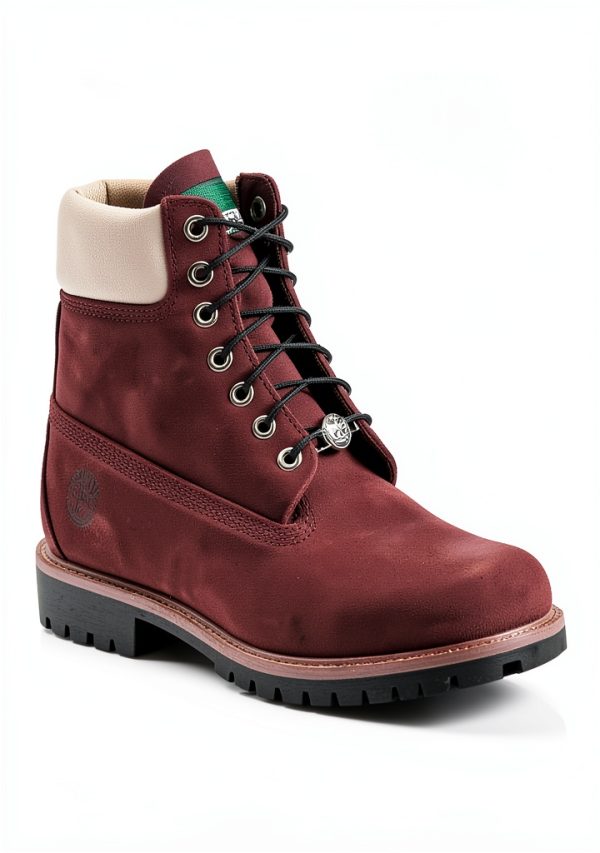 Timberland Mens Hiking Boots Waterproof Nubuck Burgundy-1