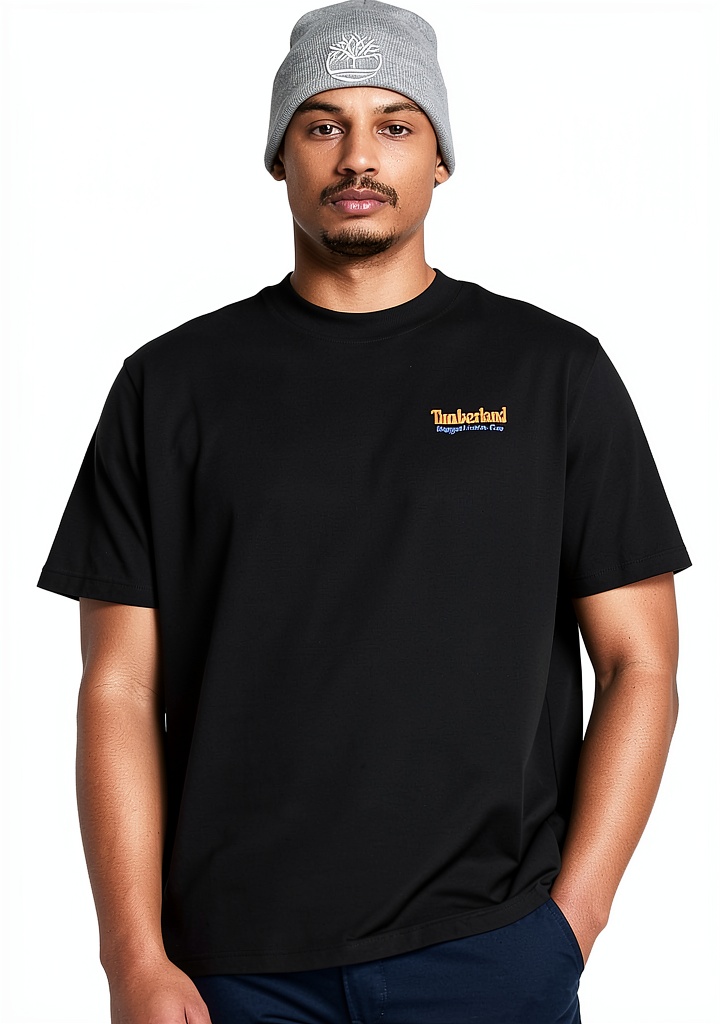 Timberland Authentic Fit T-shirt showing back graphic detail and fabric texture