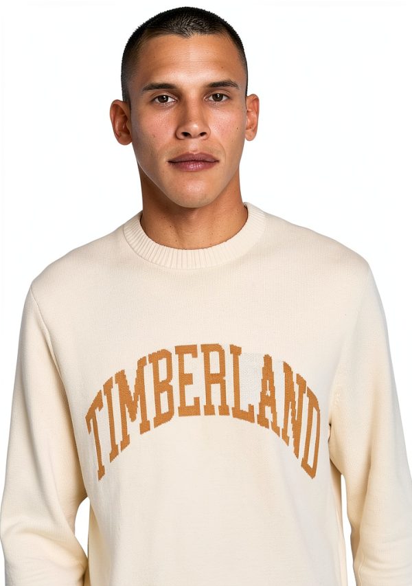 Timberland Mens Cotton Pullover Sweater Jacquard Logo-3