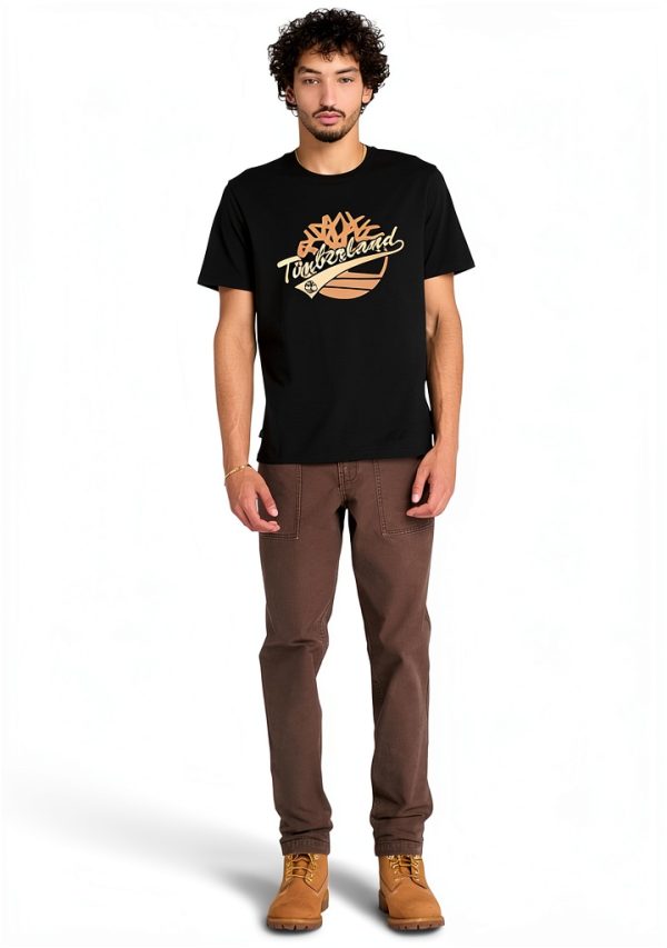 Timberland Mens T-Shirt 100% Cotton Regular Fit Graphic-1