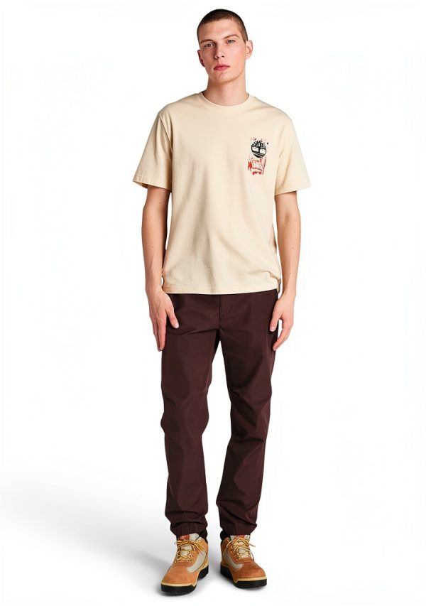 Timberland Mens T-Shirt Cotton Authentic Fit Graphic-1