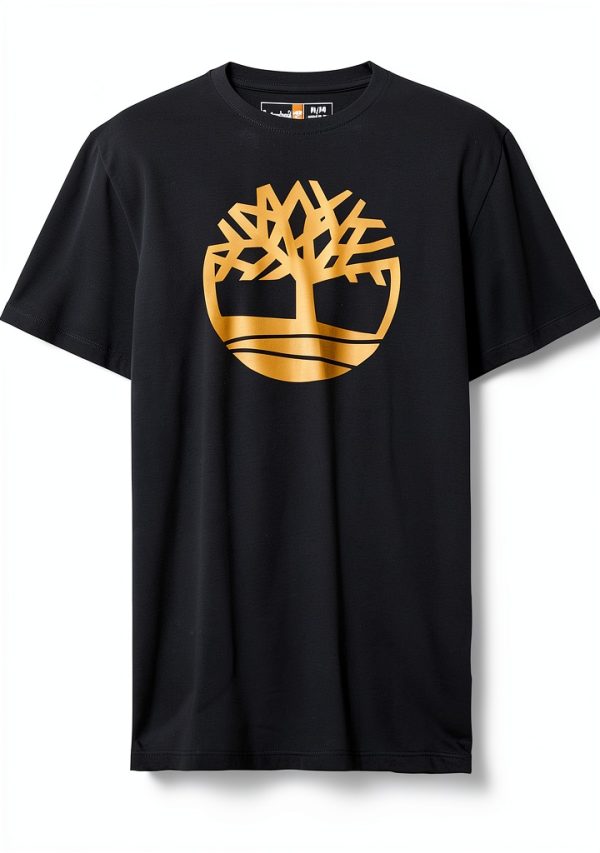 Timberland Mens T-Shirt Regular Fit Pigment Print Logo-5