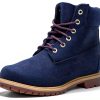 Timberland Womens Ankle Boots Dark Blue Canvas Insulated-0