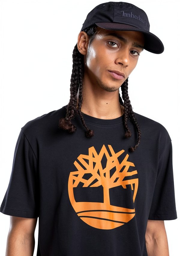 Timberland Mens T-Shirt Regular Fit Pigment Print Logo-3