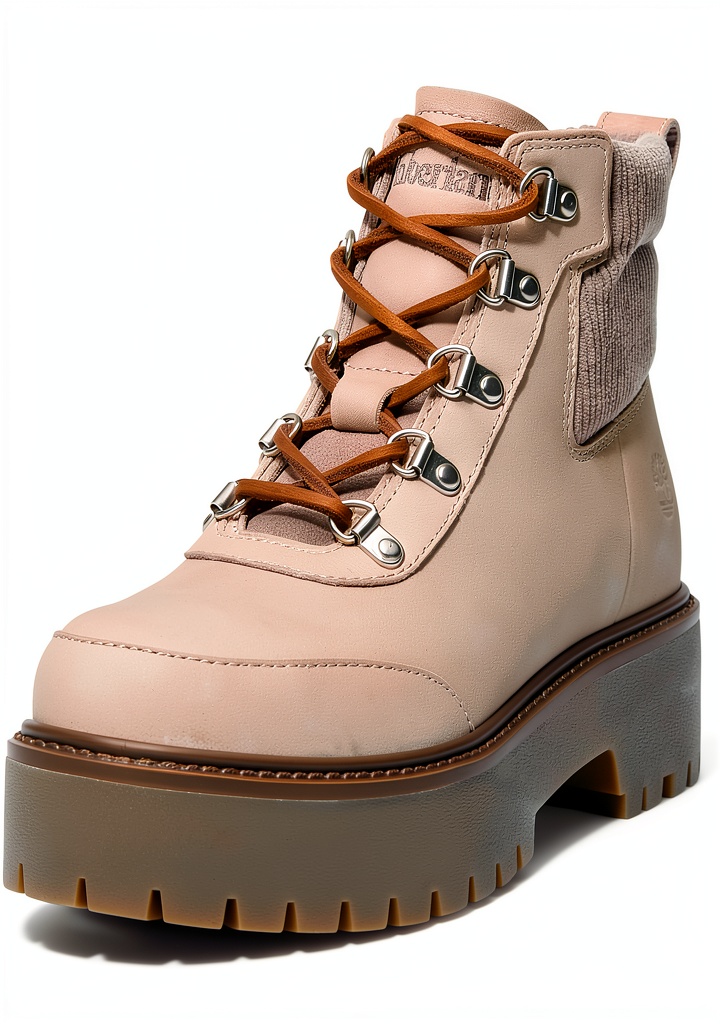 'Timberland womens boots in black full grain leather on a natural background'