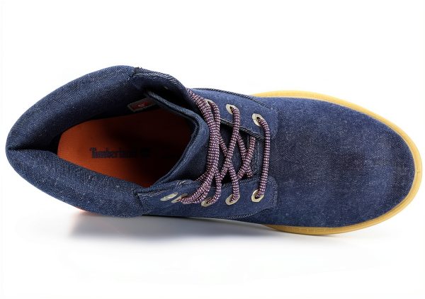 Timberland Womens Ankle Boots Dark Blue Canvas Insulated-4