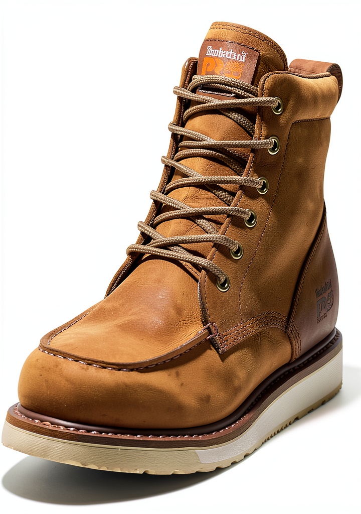 Timberland PRO boots in Coconut color on a worksite