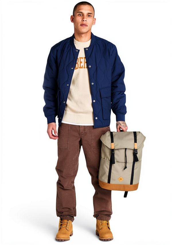 Timberland Mens Cotton Pullover Sweater Jacquard Logo-1