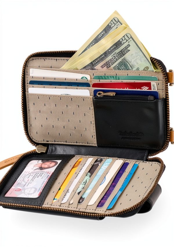 Timberland RFID Crossbody Wallet Women Phone Purse Black-2