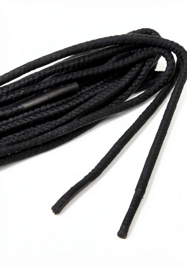 Pavo Shoelaces Cotton Polyester Boot Laces Black Medium-1