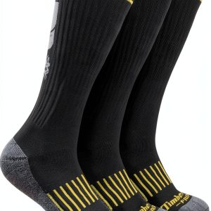 Timberland PRO Mens Socks Black 3 Pack Cushioned Crew-0