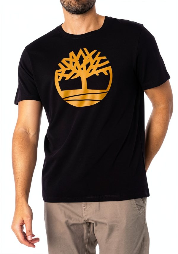 Timberland Mens T-Shirt Regular Fit Pigment Print Logo-4