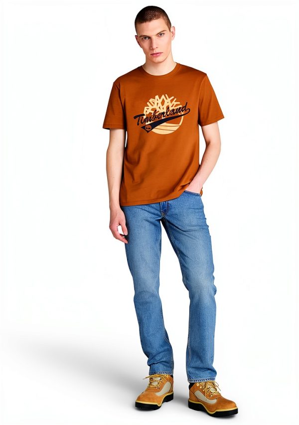 Timberland Mens T-Shirt 100 Cotton Regular Fit Graphic-1