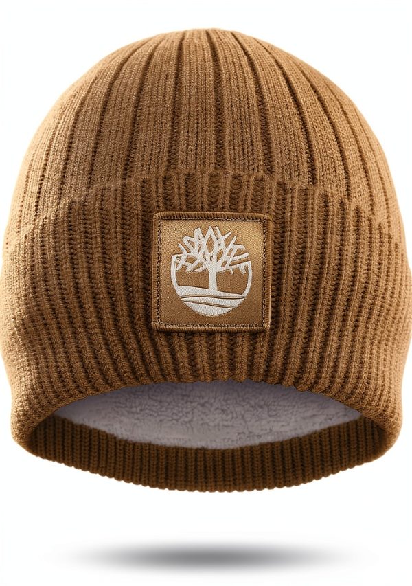 Timberland Womens Ribbed Knit Beanie Soft Stretch Fit-1