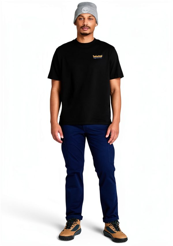 Timberland Mens T-Shirt Cotton Authentic Fit Graphic Back-1