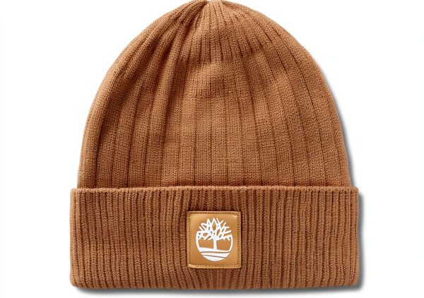 Timberland Womens Ribbed Knit Beanie Soft Stretch Fit-2