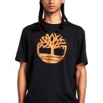 Timberland Mens T-Shirt Regular Fit Pigment Print Logo-0