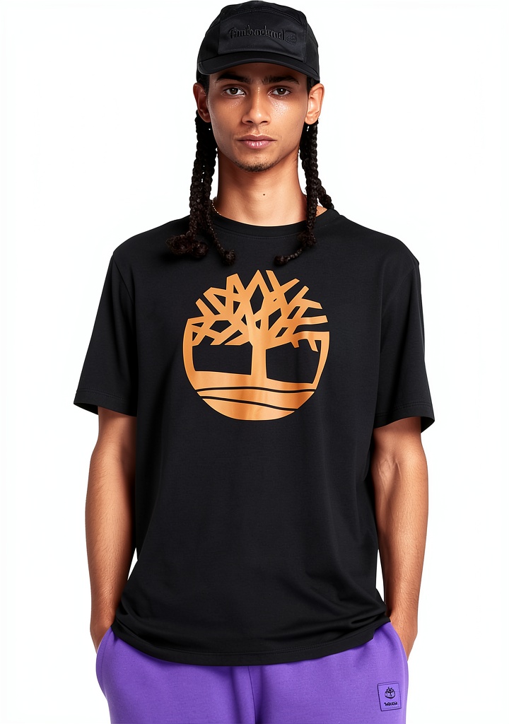 Timberland mens t-shirt front view with Tree logo