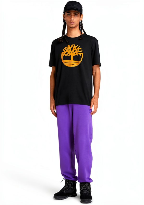 Timberland Mens T-Shirt Regular Fit Pigment Print Logo-1