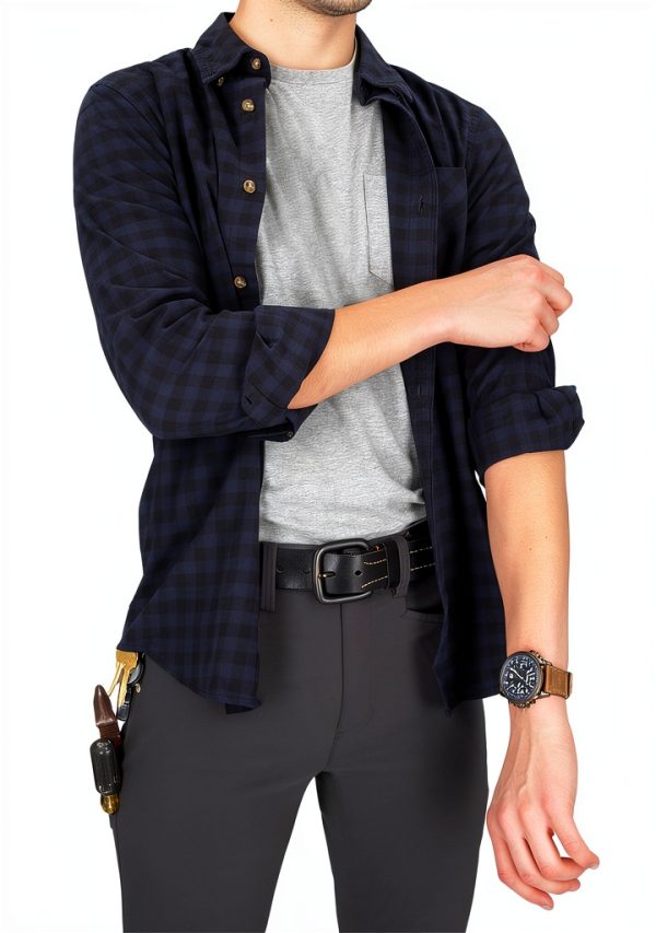 Timberland Men's Leather Belt Genuine Double Stitch-2